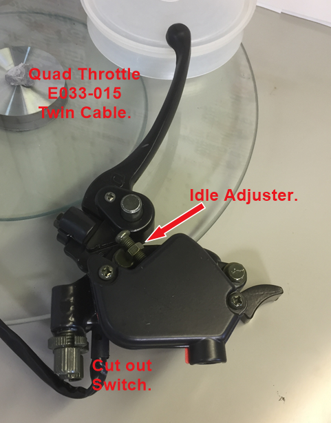 ATV  Thumb Throttle, E033-015, For Twin Front Drum Brake Cable ATVs. image 2