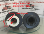 Grips, E033-040, Black with Throttle Tube, Dirt Bikes. image 0