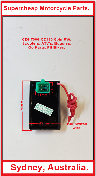 CDI-T006-CD110-5pin-RW, Scooters, Buggies, Go Karts, Pit Bikes. image 0