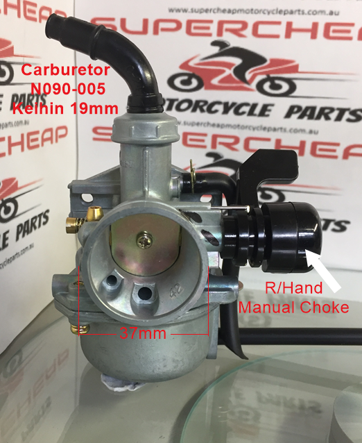 Carburetor N090-005-K,  Keihin replica PZ19, 19mm, R/Hand manual choke. image 2