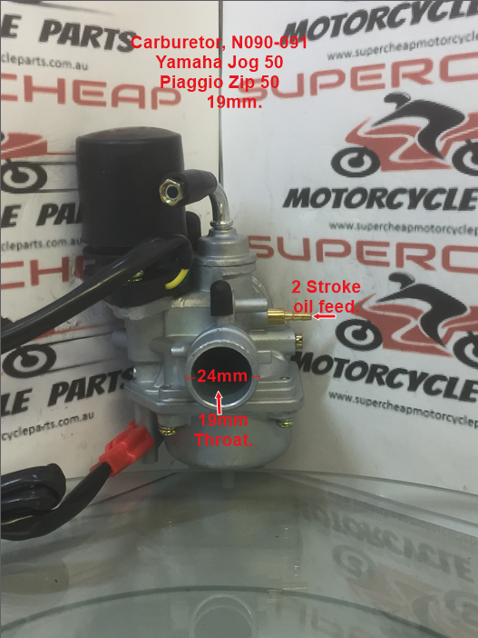 Carburetor, N090-091, 19mm, Yamaha Jog 50, Piaggio Zip 50, Scooters and ATVs. image 4