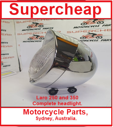 Laro Regal 250 and 350 complete Headlight. Chrome. Hunter and Honda CA250 Rebel. image 0