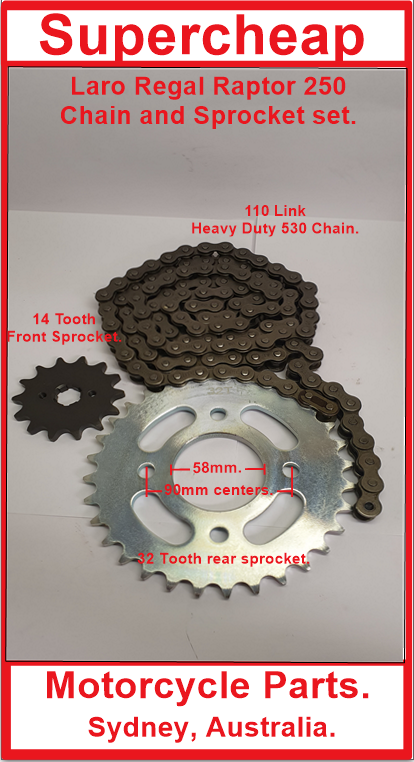 Laro and Hunter Chain and Sprocket set. 530H chain included. image 0