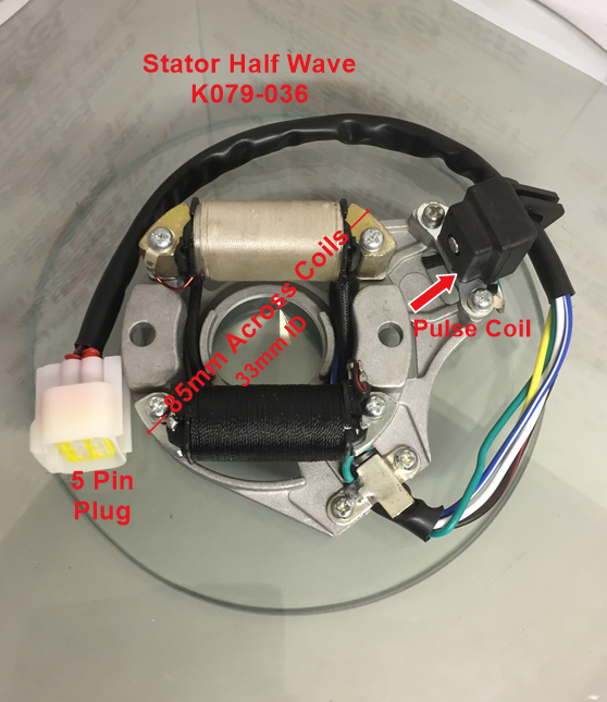 Stator/Magneto K079-036, 2 Coil, Half wave, 50 to 200cc engines. image 0