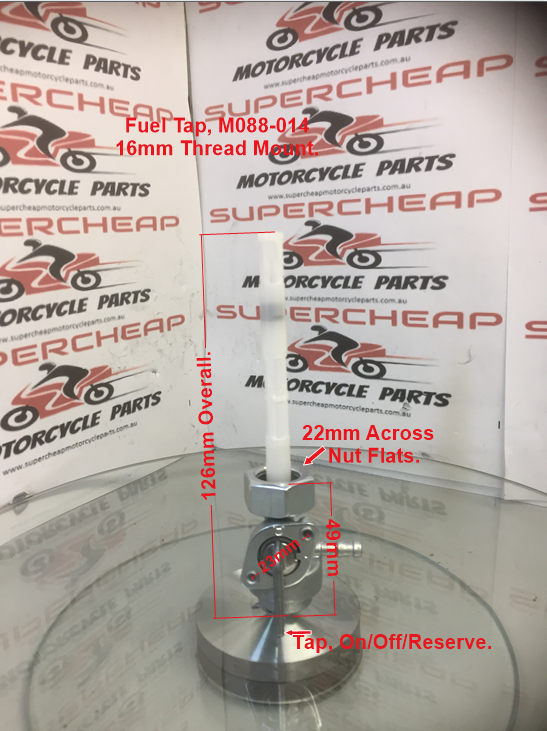 Fuel Tap, M088-014, 16mm Thread, ATVs, Pit Bikes, Dirt Bikes,Go Karts. image 0