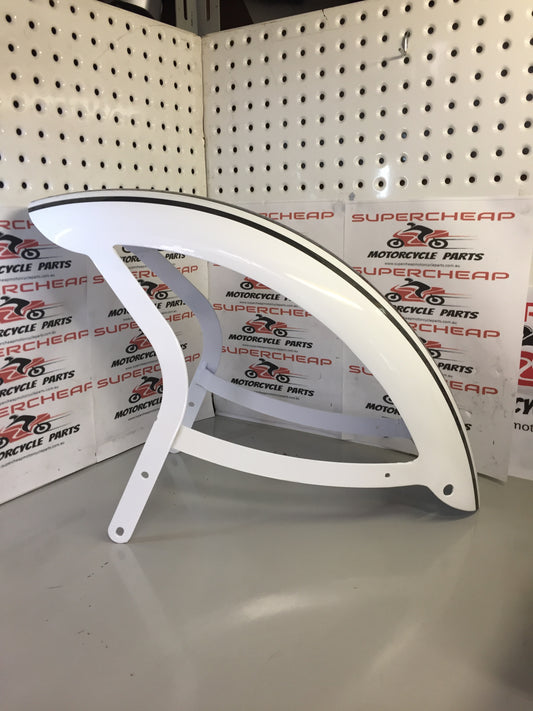 Laro Prostreet 350 Front Fender/ Mudgaurd, White with stripes. image 0