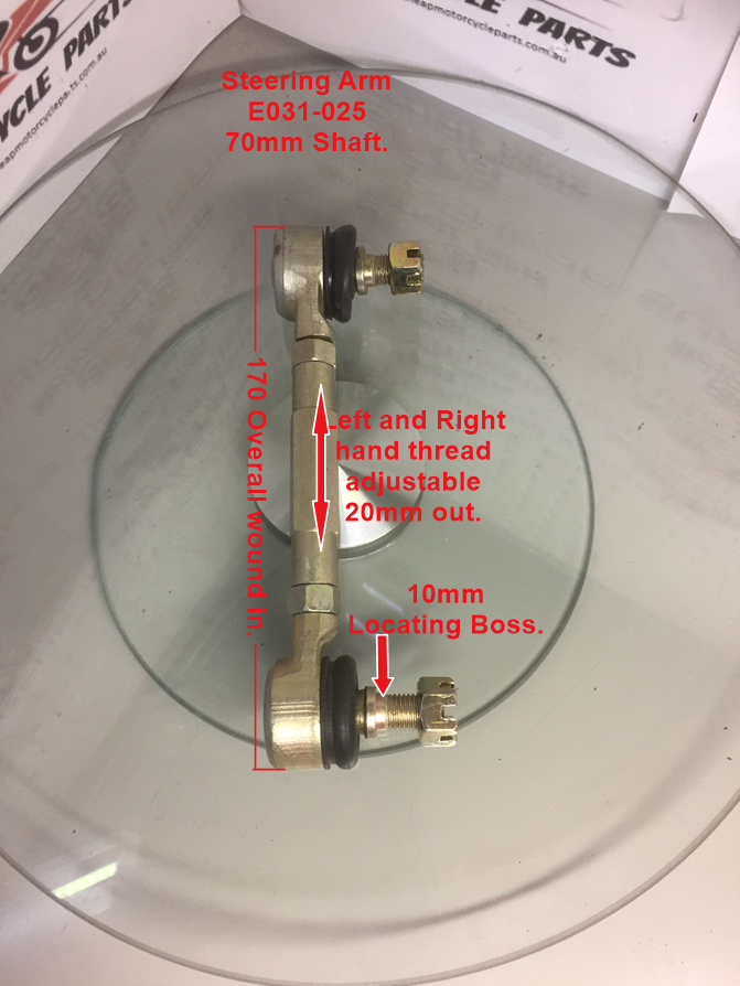 Steering Arm, E031-025, L and RH Thread. Min of 140mm length, 10mm thread. image 1