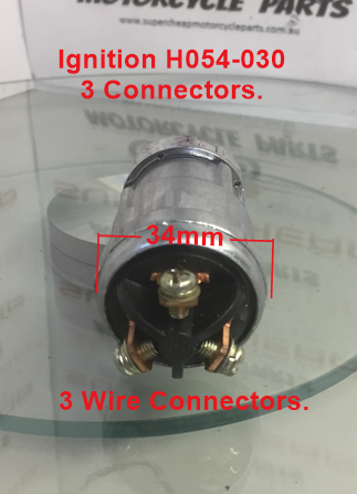 Ignition Switch, H054-030, Universal 3 wire, Key Start. image 1