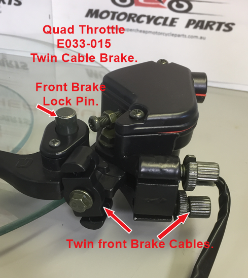 ATV  Thumb Throttle, E033-015, For Twin Front Drum Brake Cable ATVs. image 3