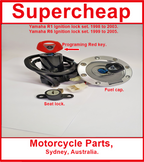 Yamaha R1 - R6 Ignition, Fuel tank cap and seat lock set. With programming key. image 0