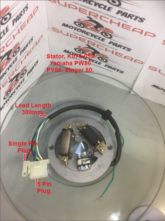 Stator/Magneto, K079-053, Yamaha PW80, PY80, Zinger 80 and more. image 1