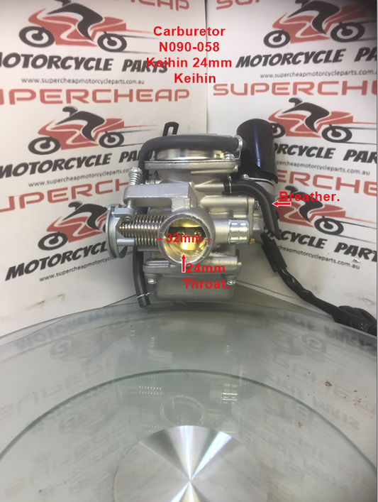 Carburetor, N090-058,  24mm Vacuum. GY6 150, Scooters, ATVs, Buggies. image 0