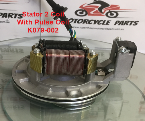 Stator/Magneto,  K079-002, 2 Coil with pulse Coil, For Pit Bikes, ATVs, Buggies image 3