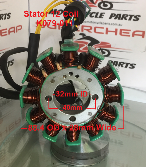 Stator/Magneto, K079-011, 12 Coil, with pulse Coil. image 0