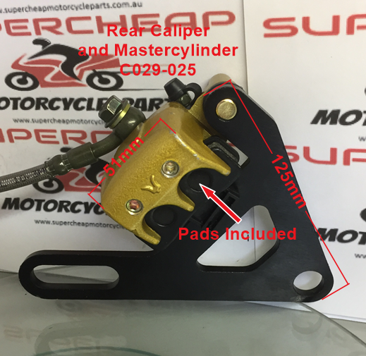 R/ Caliper-Master Cylinder, C029-025, includes brake pads and line. image 0