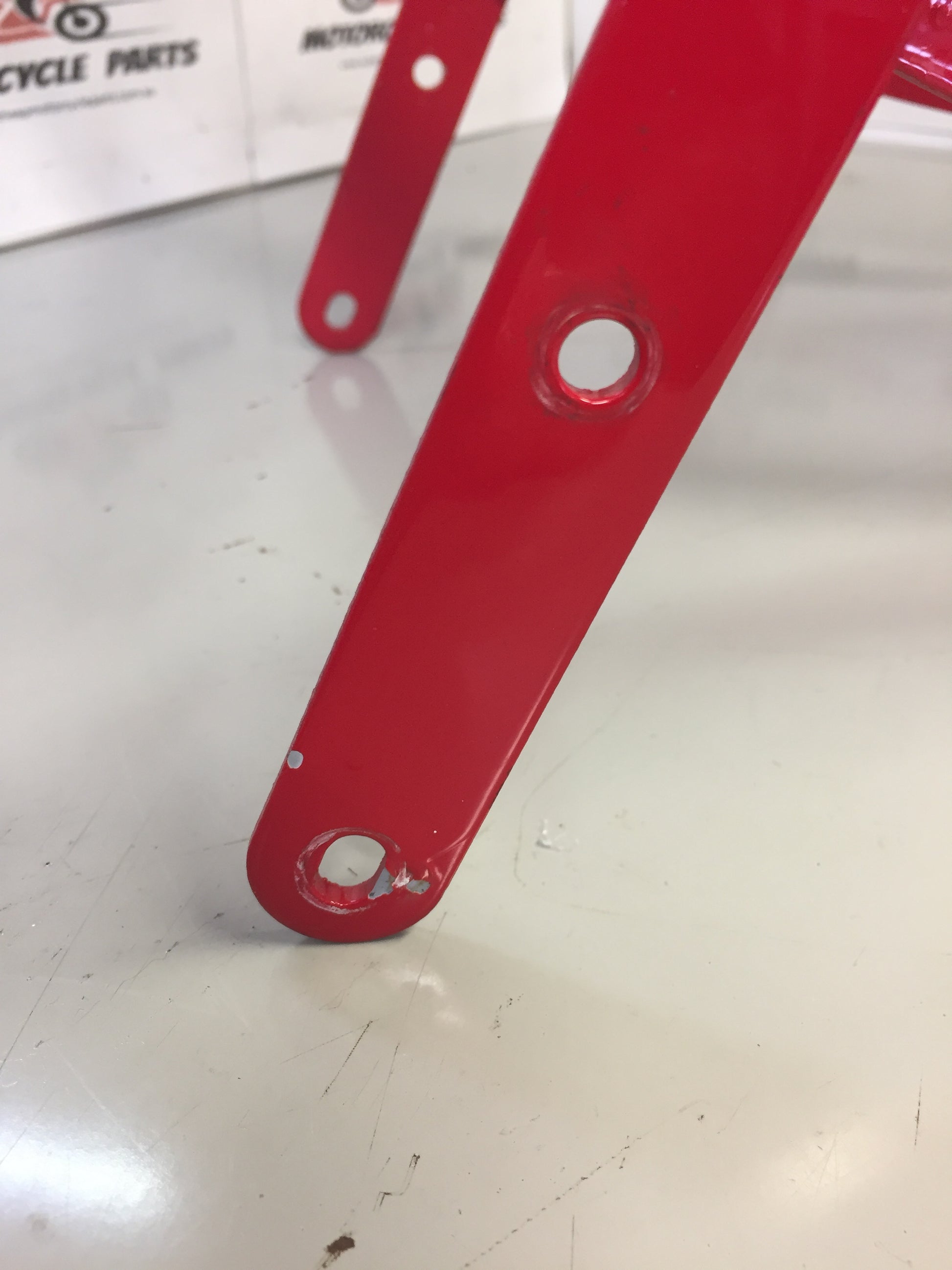 Laro Prostreet and Hunter Daytona Front Mudgaurd, Red with White stripes. image 4