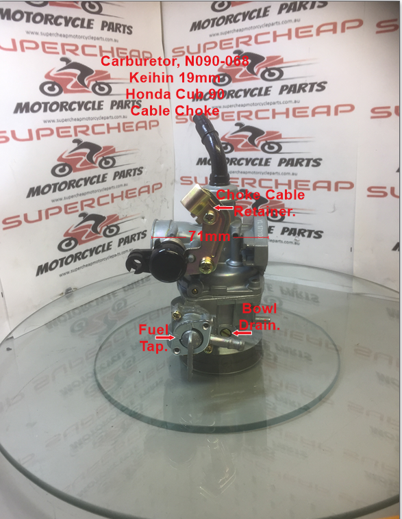 Carburetor, N090-068, 19mm For Honda C90, C90 Cub, 1980-2002 image 2