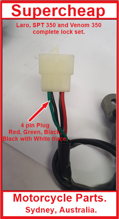 Laro, SPT 350 and Venom 350 complete Ignition lock set. image 1