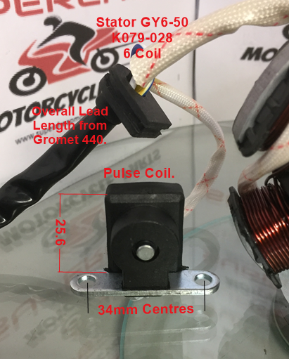 Stator/Magneto, K079-028, 6 Coil, GY6-50cc Engines image 2