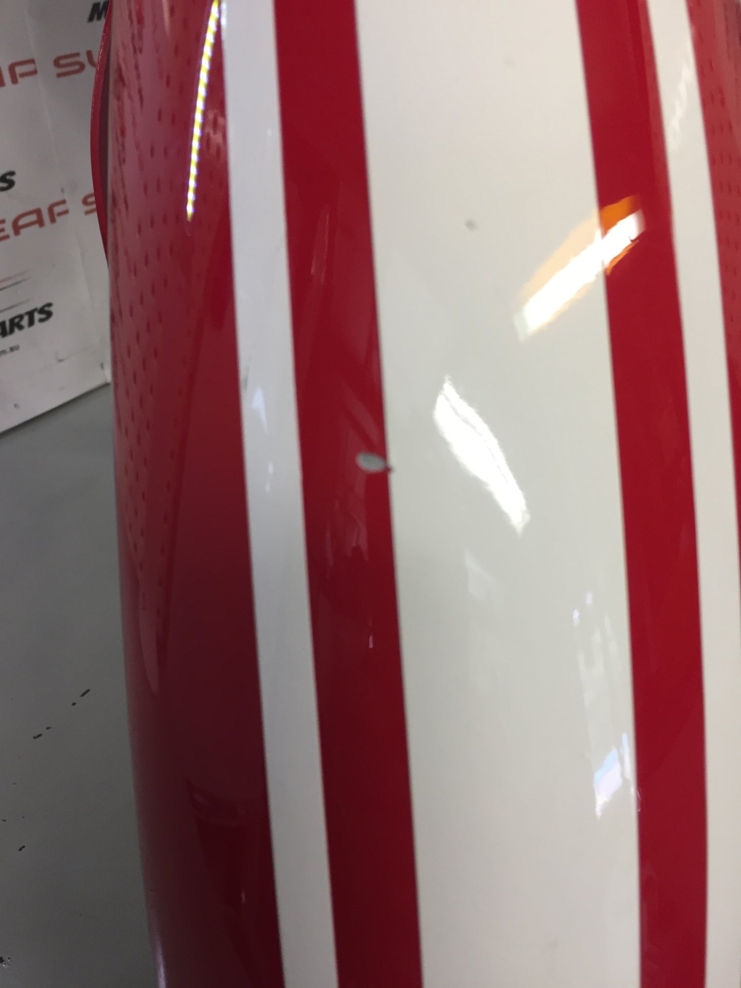 Laro Prostreet and Hunter Daytona Front Mudgaurd, Red with White stripes. image 5