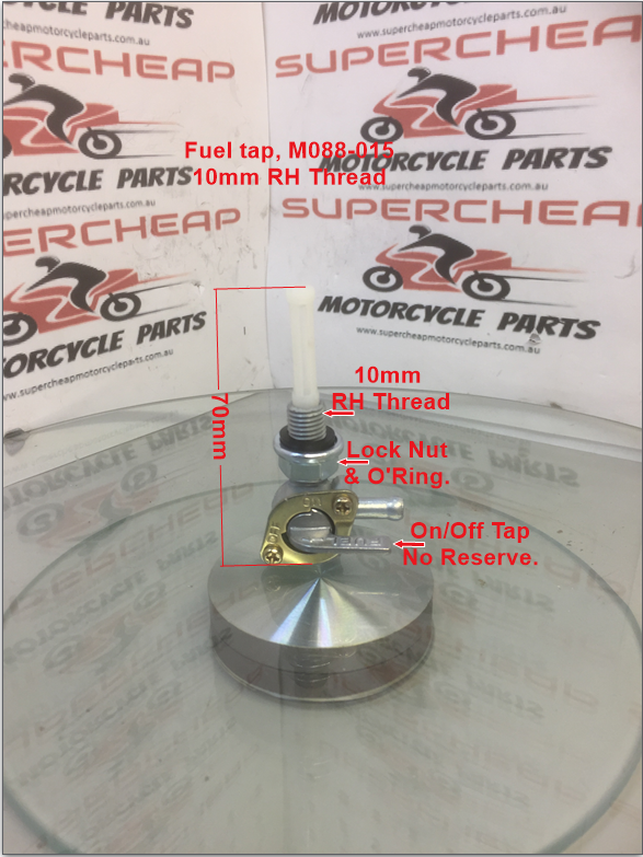 Fuel Tap, M088-015, 10mm RH Thread, Pit Bikes, ATVs, Dirt Bikes, Go Karts. image 0