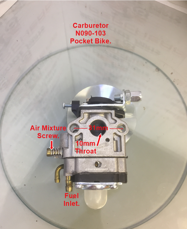 Carburetor, N090-103, 10mm,  24 to 26cc Mosquito , Pocket Bikes, Chain Saws image 1