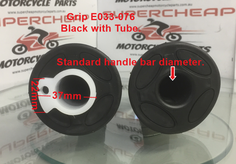 Hand Grip, E033-076-B, Black with throttle tube, Pit Bikes, Dirt Bikes. image 0