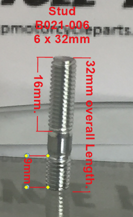 Manifold/Exhaust Stud, B021-006, 6 x 32mm, Exhaust/Inlet stud. image 0