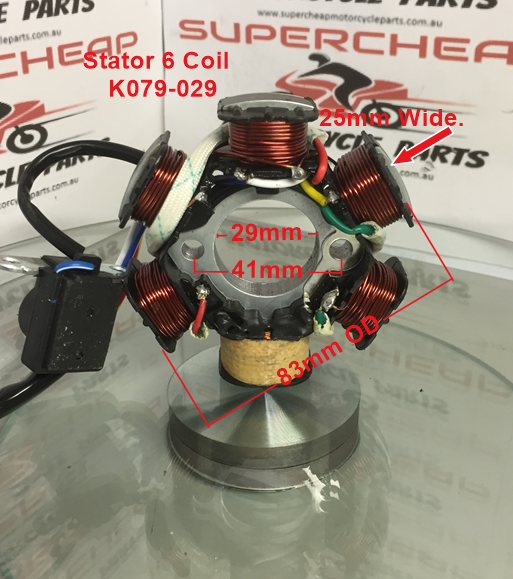 Stator/Magneto, K079-029, 6 Coil, GY6 50 to 150cc, Dirt Bike, Scooter. image 0