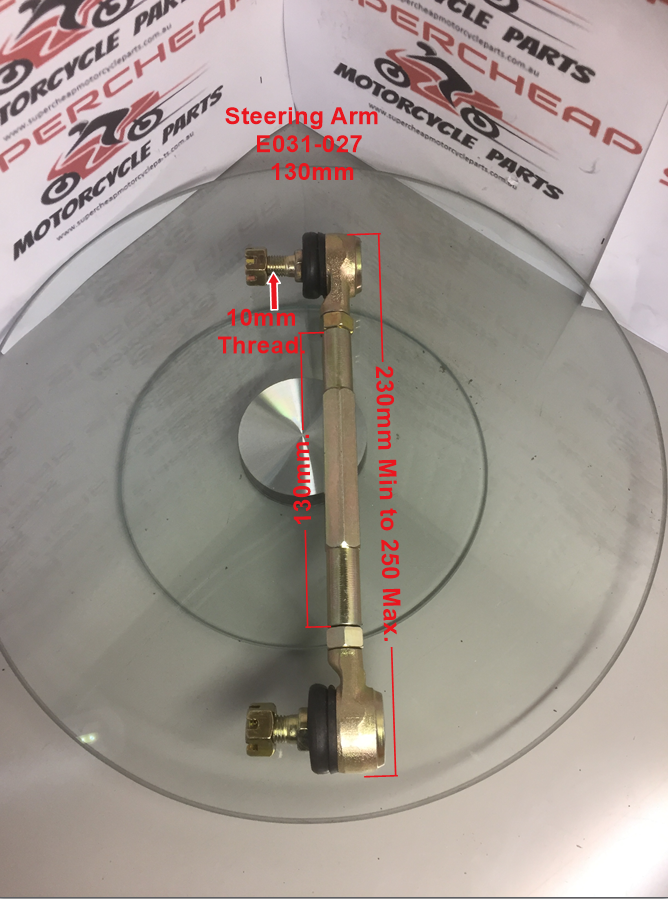 Steering Arm, E031-027, 130mm with Tie Rod Ends for ATV, UTV, Buggies. image 0