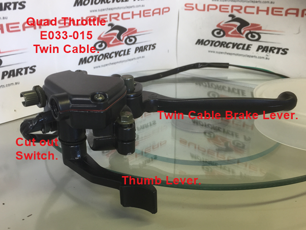 ATV  Thumb Throttle, E033-015, For Twin Front Drum Brake Cable ATVs. image 1