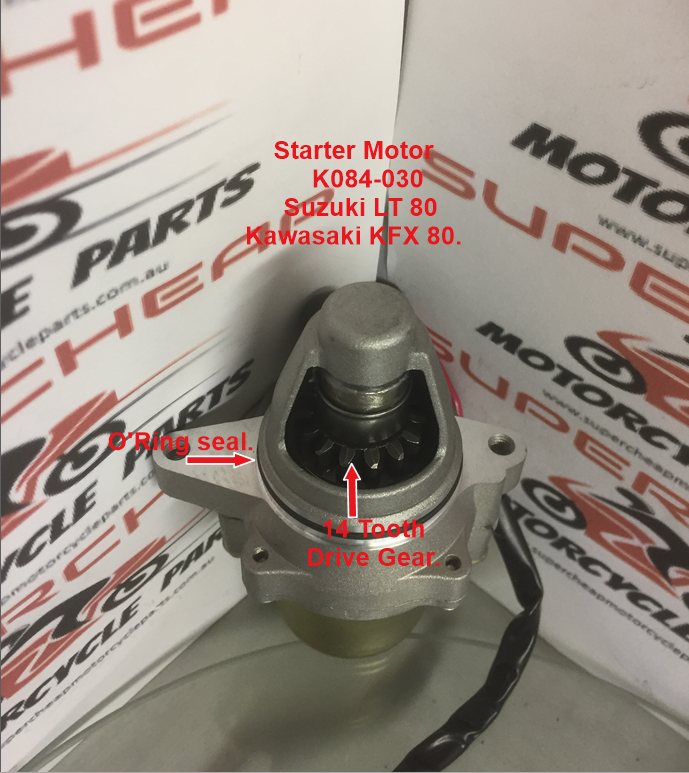 Starter Motor, K084-030, For Suzuki LT80, Kawasaki KFX80 ATVs and Others. image 2
