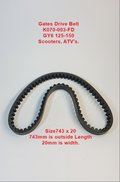 Drive Belt, K070-003, Gates, 743-20, Scooters, ATV's, Buggies, Go Karts. image 0