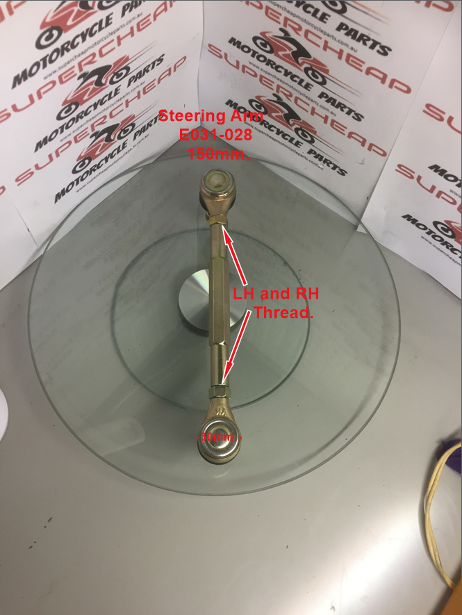 Steering Arm, E031-028, ATVs, Buggies, UTVs,150mm, L and RH Thread. image 1