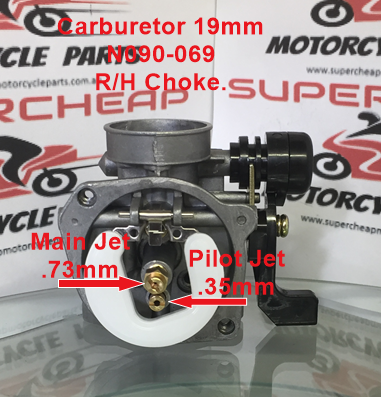 Carburetor, N090-069, 19mm,  L/Hand Choke, Atvs, Pit Bikes, Dirt Bikes. image 1