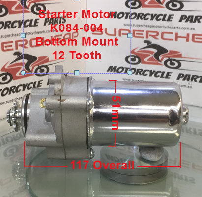 Starter Motor, K084-004, Bottom Mount, 12 Tooth, ATV, Dirt Bike, Scooters. image 4