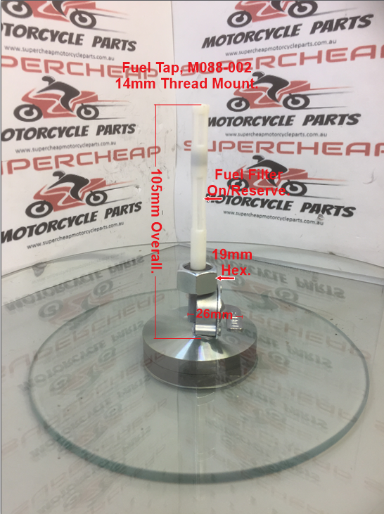 Fuel Tap, M088-002, 14mm Thread Mount, Dirt Bikes, Quads, Scooters, Buggies. image 0