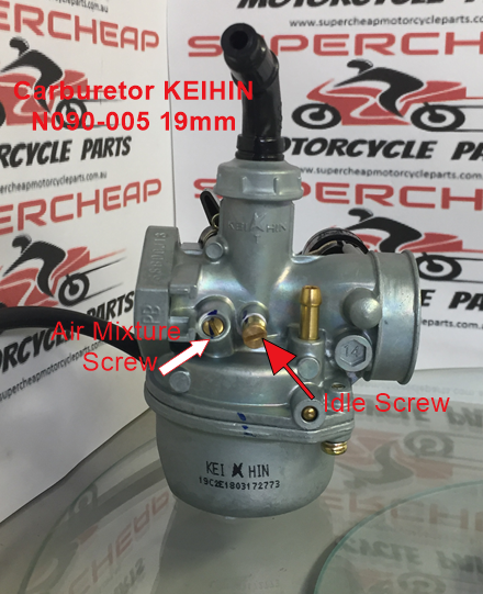 Carburetor N090-005-K,  Keihin replica PZ19, 19mm, R/Hand manual choke. image 3