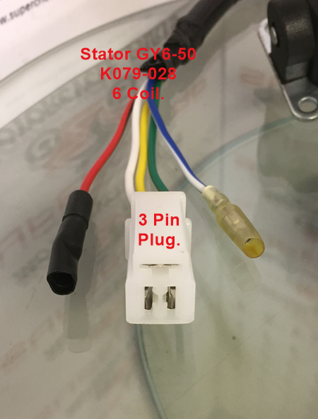 Stator/Magneto, K079-028, 6 Coil, GY6-50cc Engines image 3