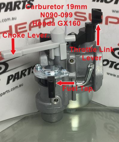 Carburetor, N090-099, 19mm,  Honda GX160, Stationary Engines, ATVs image 1