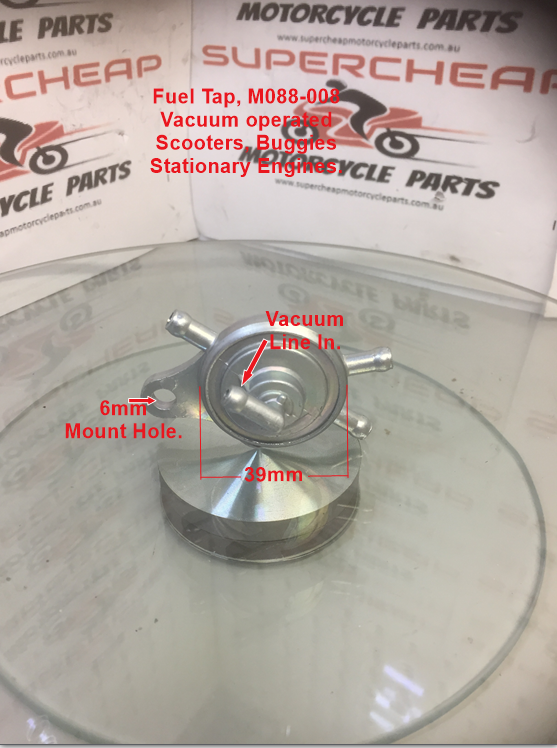 Fuel Tap, M088-008, Vacuum Operated, Scooters, ATVs, Stationary Engines. image 3