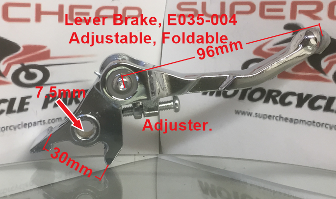 Brake Lever, E035-004, Foldable, Adjustable for Pit Bikes, Dirt Bikes image 1