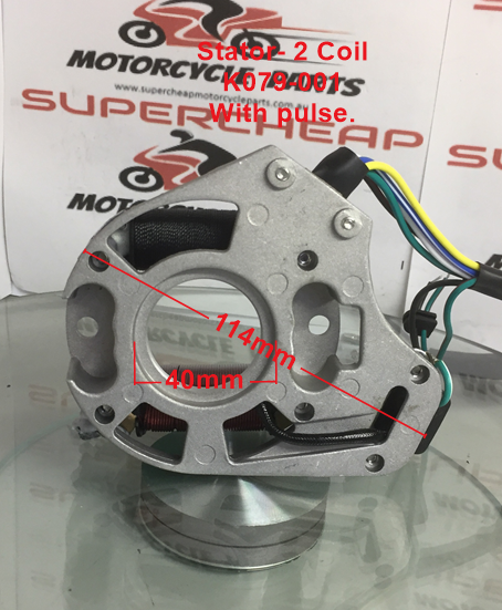Stator/Magneto K079-001, 2 Coil, Half Wave, ATVs, Dirt Bikes, Scooters. image 2