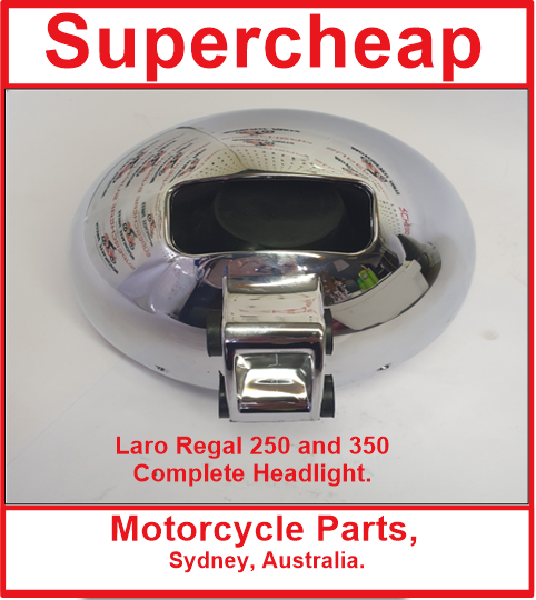 Laro Regal 250 and 350 complete Headlight. Chrome. Hunter and Honda CA250 Rebel. image 2