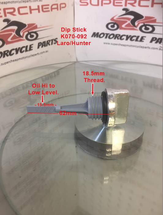 Dip Stick, K070-092, 62mm, Suits Laro and Hunter Motorcycles and Scooters. image 0