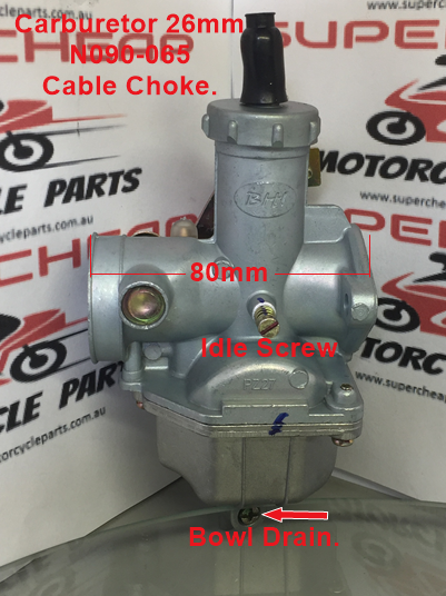 Carburetor, N090-065, 26mm,  Cable Choke. image 1