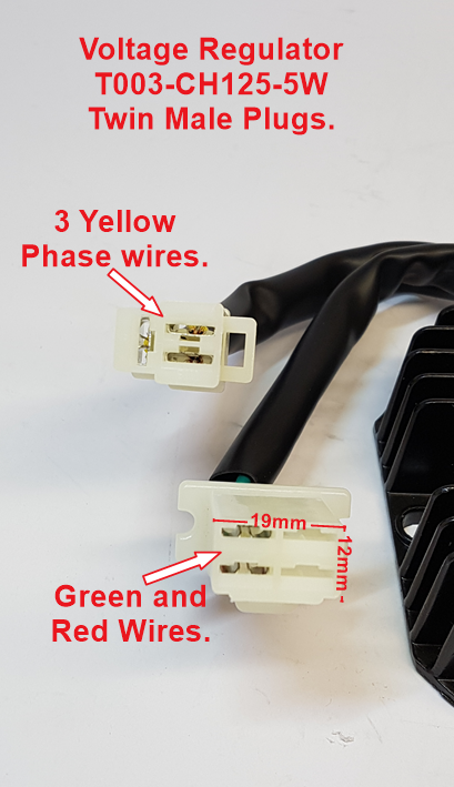 Voltage Regulator,  T003-CH125-5W. 5 wire suits Honda CH125 plus Honda ATVs. image 2