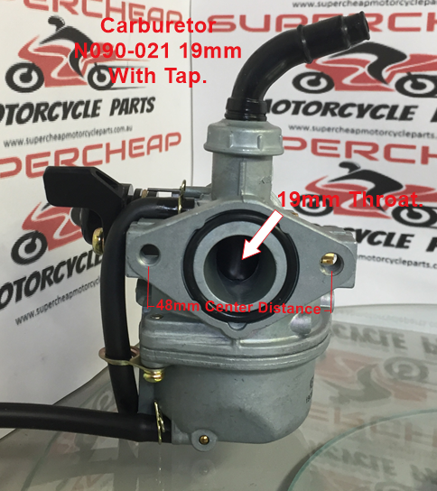 Carburetor N090-021, 19mm, With Tap. Dirt Bikes, Quads, Buggies. image 0