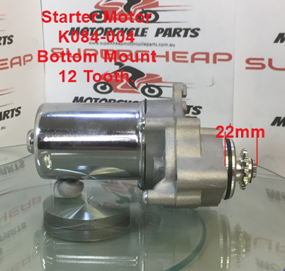Starter Motor, K084-004, Bottom Mount, 12 Tooth, ATV, Dirt Bike, Scooters. image 2