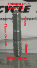 Manifold/Exhaust Stud, 8mm x 43mm, Universal. image 0